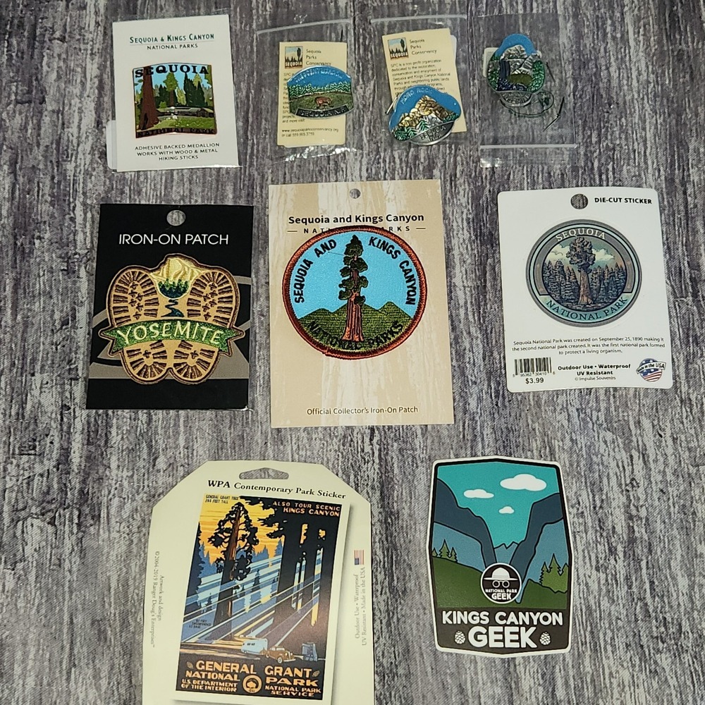 National Park Assorted Patches, Stickers and Walking Stick Pins‎ - New